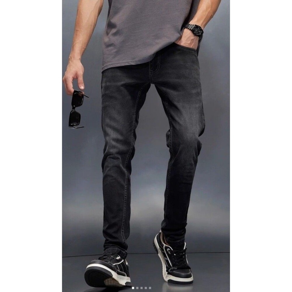 Jeans Men’s 34 Faded Black Slim Tapered Stretch Wrogn WNJN2482